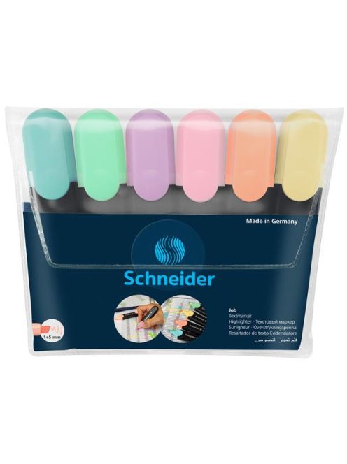 Szövegkiemelő készlet, 1-5 mm, SCHNEIDER "Job Pastel", 6 különböző pasztell szín (TSCJOBPV6)