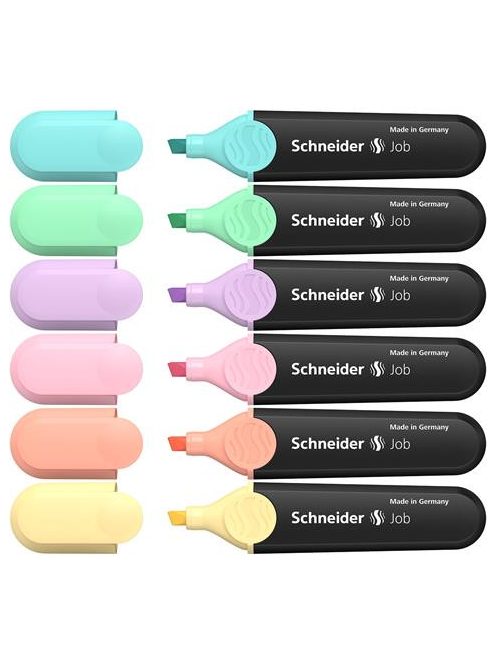 Szövegkiemelő készlet, 1-5 mm, SCHNEIDER "Job Pastel", 6 különböző pasztell szín (TSCJOBPV6)