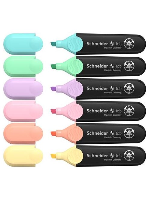 Szövegkiemelő készlet, 1-5 mm, SCHNEIDER "Job Pastel", 6 különböző pasztell szín (TSCJOBPV6)