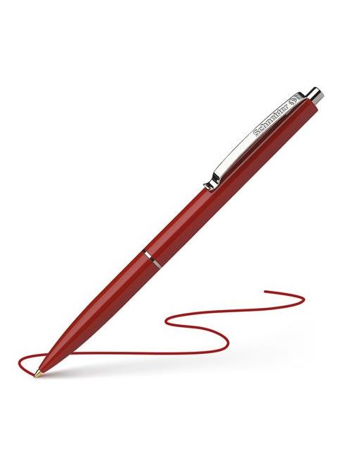 Golyóstoll, 0,5 mm, nyomógombos, SCHNEIDER "K15", piros (TSCK15P)