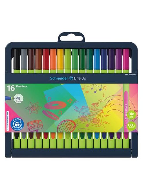 Tűfilc készlet, 0,4 mm, SCHNEIDER "Line-Up", 16 különböző szín (TSCLINEV16)
