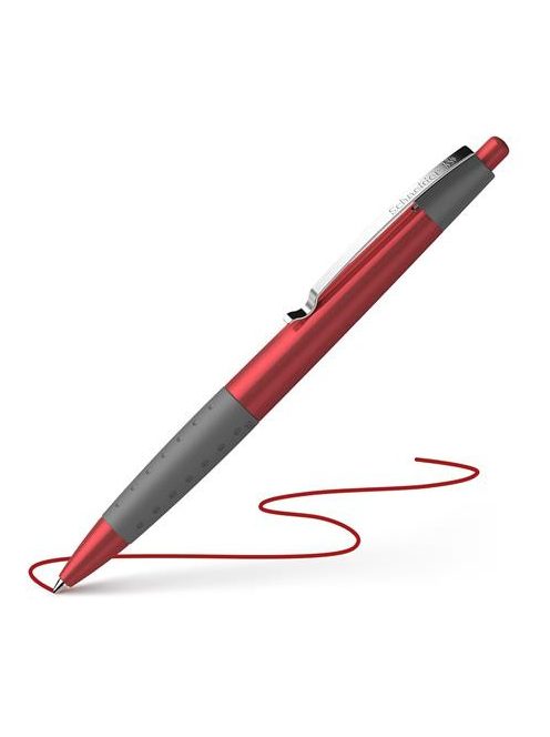 Golyóstoll, 0,5 mm, nyomógombos, SCHNEIDER "Loox", piros (TSCLOOXP)