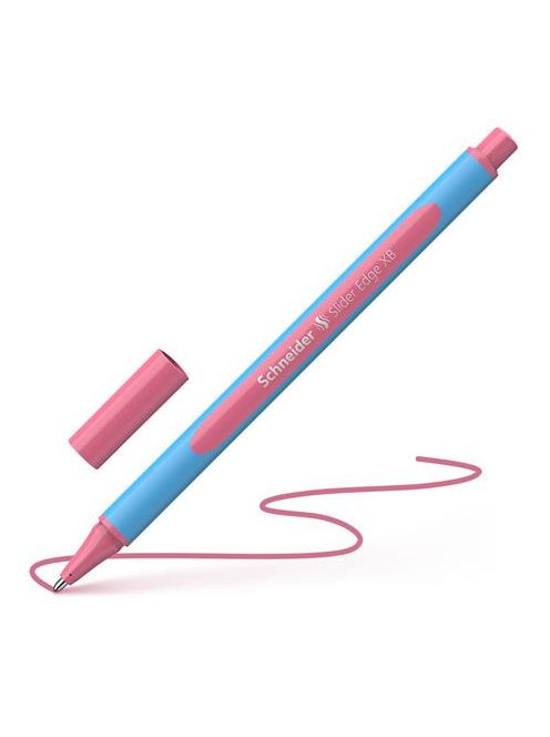 Golyóstoll, 0,7 mm, kupakos, SCHNEIDER "Slider Edge XB Pastel", flamingó (TSCSLEXBPF)