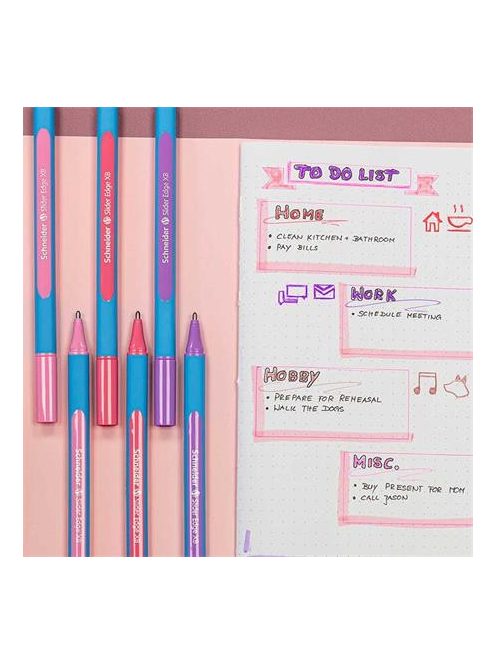 Golyóstoll, 0,7 mm, kupakos, SCHNEIDER "Slider Edge XB Pastel", flamingó (TSCSLEXBPF)