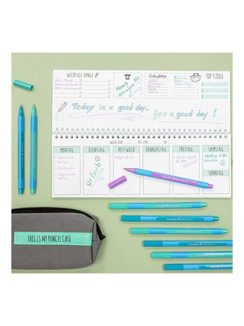 Golyóstoll, 0,7 mm, kupakos, SCHNEIDER "Slider Edge XB Pastel", menta (TSCSLEXBPM)