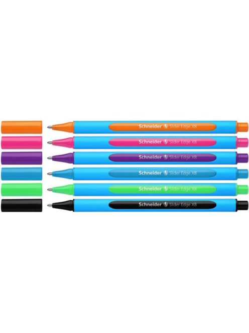 Golyóstoll készlet, 0,7 mm, kupakos, SCHNEIDER "Slider Edge XB", vegyes színek (TSCSLEXBV6)