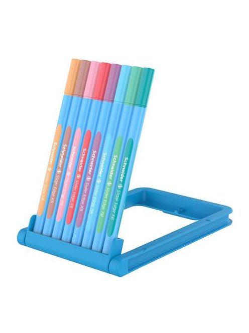 Golyóstoll készlet, 0,7 mm, kupakos, SCHNEIDER "Slider Edge XB Pastel", 8 különböző pasztell szín (TSCSLEXPV8)