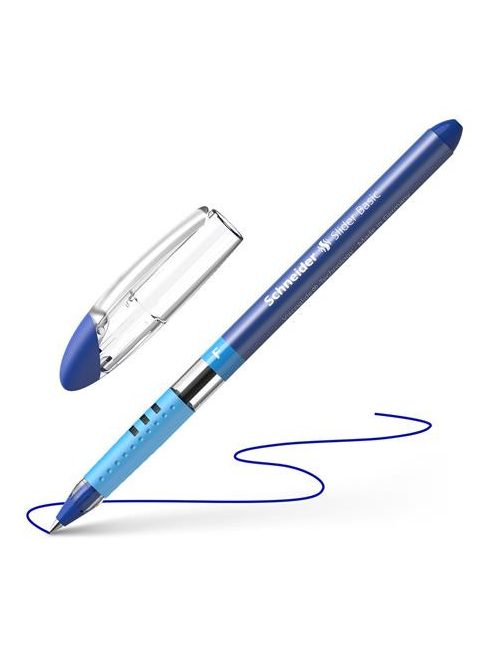 Golyóstoll, 0,3 mm, kupakos, SCHNEIDER "Slider Basic F", kék (TSCSLIFK)