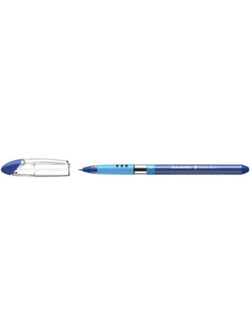Golyóstoll, 0,5 mm, kupakos, SCHNEIDER "Slider Basic M", kék (TSCSLIMK)