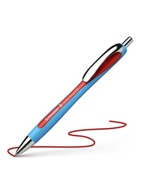 Golyóstoll, 0,7 mm, nyomógombos, SCHNEIDER "Slider Rave XB", piros (TSCSLRAP)