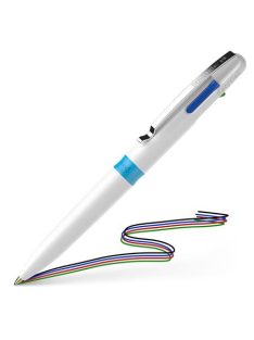   Golyóstoll, 0,5 mm, nyomógombos, négyszínű, SCHNEIDER "Take 4", fehér (TSCT4F)