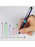 Golyóstoll, 0,5 mm, nyomógombos, négyszínű, SCHNEIDER "Take 4", fehér (TSCT4F)