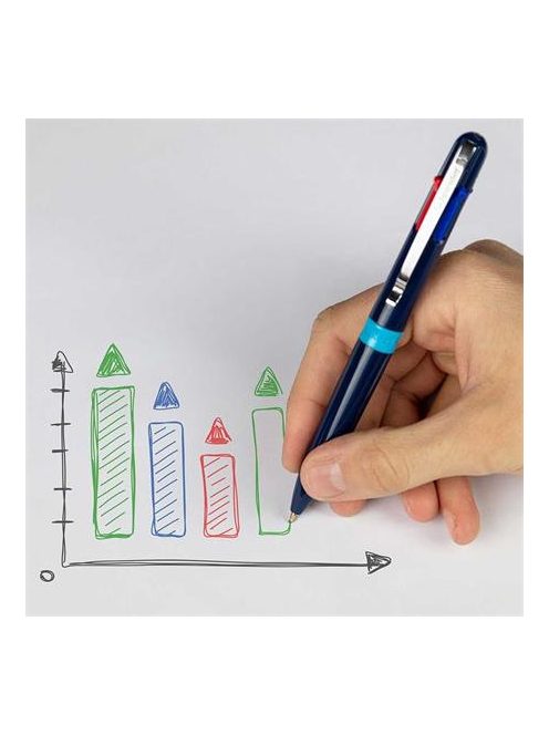 Golyóstoll, 0,5 mm, nyomógombos, négyszínű, SCHNEIDER "Take 4", fehér (TSCT4F)