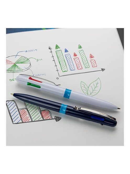 Golyóstoll, 0,5 mm, nyomógombos, négyszínű, SCHNEIDER "Take 4", fehér (TSCT4F)