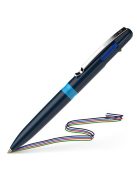 Golyóstoll, 0,5 mm, nyomógombos, négyszínű, SCHNEIDER "Take 4", sötétkék (TSCT4K)