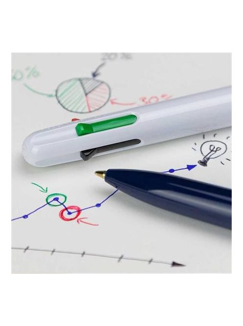 Golyóstoll, 0,5 mm, nyomógombos, négyszínű, SCHNEIDER "Take 4", sötétkék (TSCT4K)