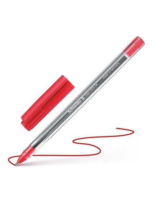 Golyóstoll, 0,5 mm, kupakos, SCHNEIDER "Tops 505 M", piros (TSCTOP505MP)