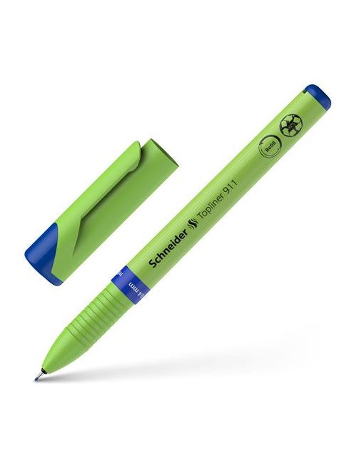 Tűfilc, 0,4 mm, cserélhető betétes, újrahasznosított tolltest, SCHNEIDER "Topliner 911", kék (TSCTOP911RK)