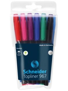   Tűfilc készlet, 0,4 mm, SCHNEIDER "Topliner 967", 6 különböző szín (TSCTOP967V6)