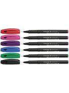 Tűfilc készlet, 0,4 mm, SCHNEIDER "Topliner 967", 6 különböző szín (TSCTOP967V6)