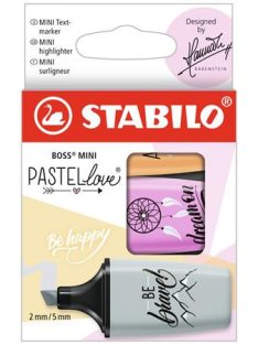   Szövegkiemelő készlet, STABILO, "Boss Mini Pastellove", 3 különböző szín (TST070359)