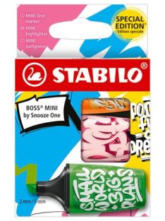   Szövegkiemelő készlet, 2-5 mm, STABILO, "Boss Mini Snooze One", 3 különböző szín (TST070361)