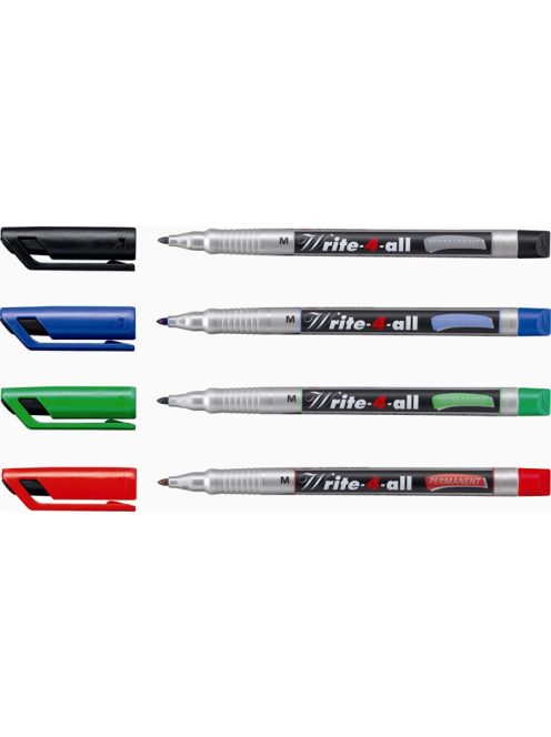 Alkoholos marker, 1 mm, kúpos, STABILO "Write-4-all", zöld (TST14636)