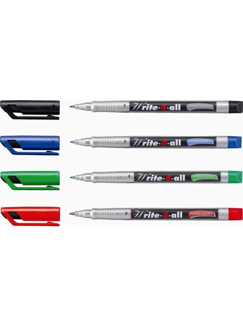 Alkoholos marker, 0,7 mm, kúpos, STABILO "Write-4-all", fekete (TST15646)
