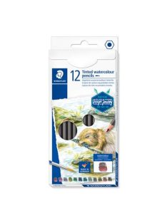  Akvarell ceruza készlet, STABILO "Aquacolor Pastellove", 12 különböző szín (TST16127)