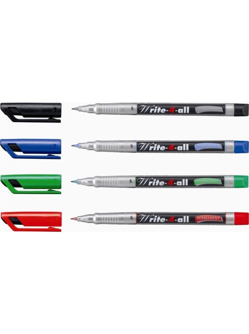 Alkoholos marker, 0,4 mm, kúpos, STABILO "Write-4-all", piros (TST16640)