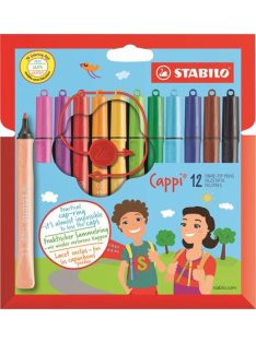   Filctoll készlet, 1 mm, STABILO "Cappi", 12 különböző szín (TST16812)