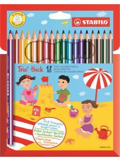   Színes ceruza készlet, háromszögletű, vastag, STABILO "Trio thick", 18 különböző szín (TST20318)