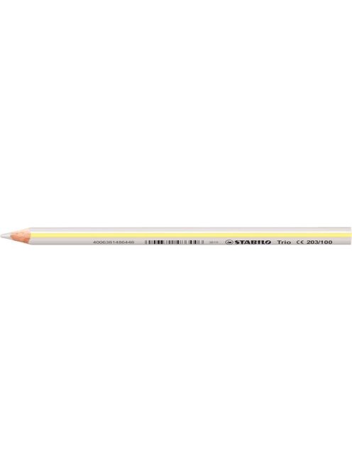 Színes ceruza, háromszögletű, vastag, STABILO "Trio thick", fehér (TST203F)