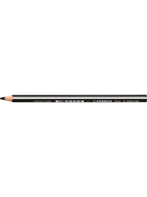 Színes ceruza, háromszögletű, vastag, STABILO "Trio thick", fekete (TST203FK)