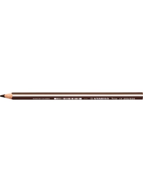 Színes ceruza, háromszögletű, vastag, STABILO "Trio thick", sötét barna (TST203SB)