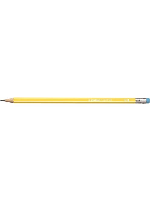 Grafitceruza radírral, HB, hatszögletű, STABILO "Pencil 160", sárga (TST216005HB)