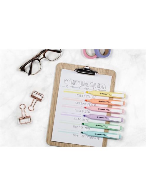 Szövegkiemelő, 1-4 mm, STABILO "Swing Cool Pastel", jeges kék (TST2751128)