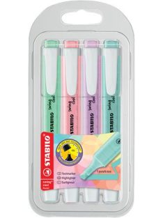   Szövegkiemelő készlet, 1-4 mm, STABILO "Swing cool Pastel", 4 különböző szín (TST2754082)