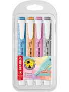 Szövegkiemelő készlet, 1-4 mm, STABILO "Swing cool Pastel", 4 különböző szín (TST2754082)