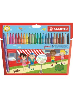   Filctoll készlet, 2 mm, STABILO "Power", 24 különböző szín (TST28024)