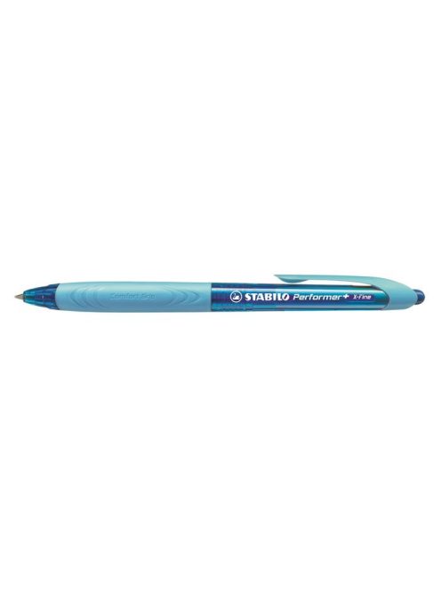 Golyóstoll, 0,38 mm, nyomógombos, kék tolltest, STABILO "Performer+", kék (TST32841)