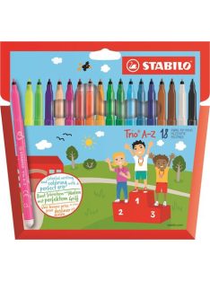   Filctoll készlet, 0,7 mm, STABILO "Trio A-Z", 18 különböző szín (TST37818)