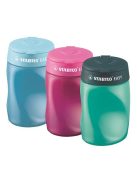 Hegyező, háromlyukú, tartályos, balkezes, STABILO "Easy", kék (TST45012)