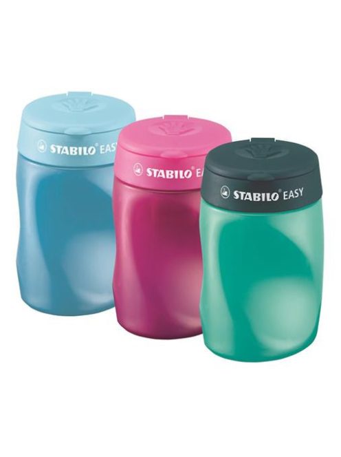 Hegyező, háromlyukú, tartályos, balkezes, STABILO "Easy", kék (TST45012)