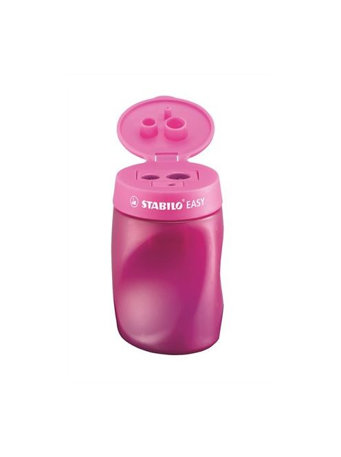 Hegyező, háromlyukú, tartályos, jobbkezes, STABILO "Easy", rózsaszín (TST45021)