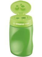 Hegyező, háromlyukú, tartályos, jobbkezes, STABILO "Easy", zöld (TST45024)