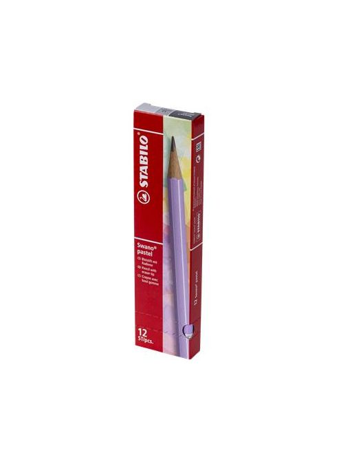 Grafitceruza radírral, HB, hatszögletű, STABILO "Swano Pastel", lila (TST490803)