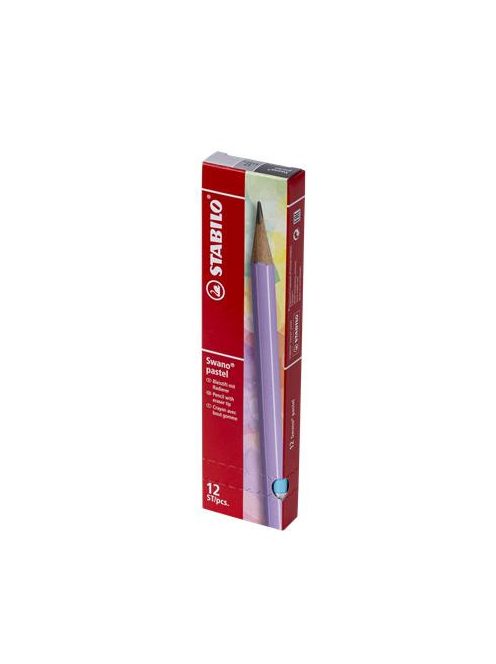 Grafitceruza radírral, HB, hatszögletű, STABILO "Swano Pastel", kék (TST490806)