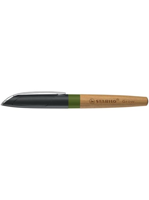 Töltőtoll, tölgyfa tolltest, zöld kiegészítővel, STABILO "Grow" (TST5171141)