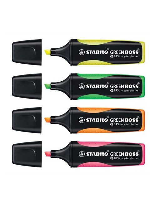 Szövegkiemelő, 2-5 mm, STABILO "Green Boss", sárga (TST607024)